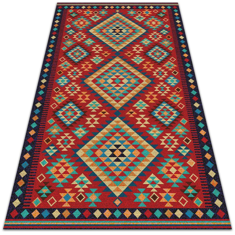 Modny dywan winylowy Kolorowe trójkąty retro 120x180 cm
