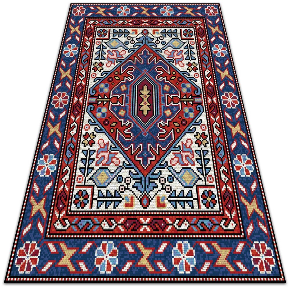 Modny uniwersalny dywan winylowy Ludowe ornamenty 120x180 cm