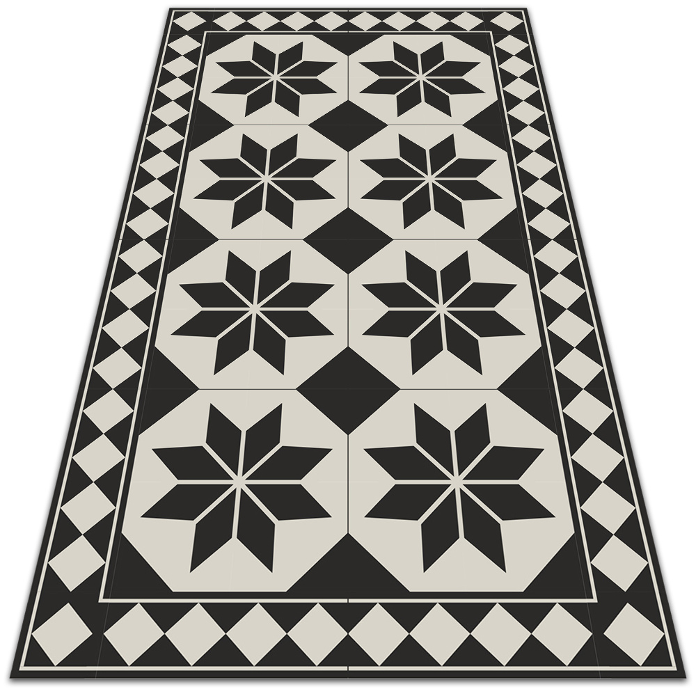Modny dywan winylowy Czarno-białe gwiazdy 80x120 cm