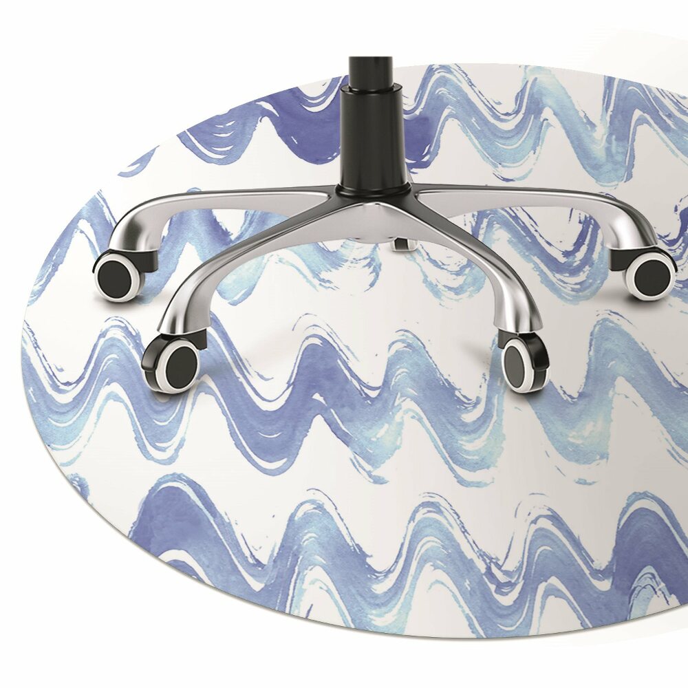 Mata pod fotel biurowy Fale akwarele fi100 cm