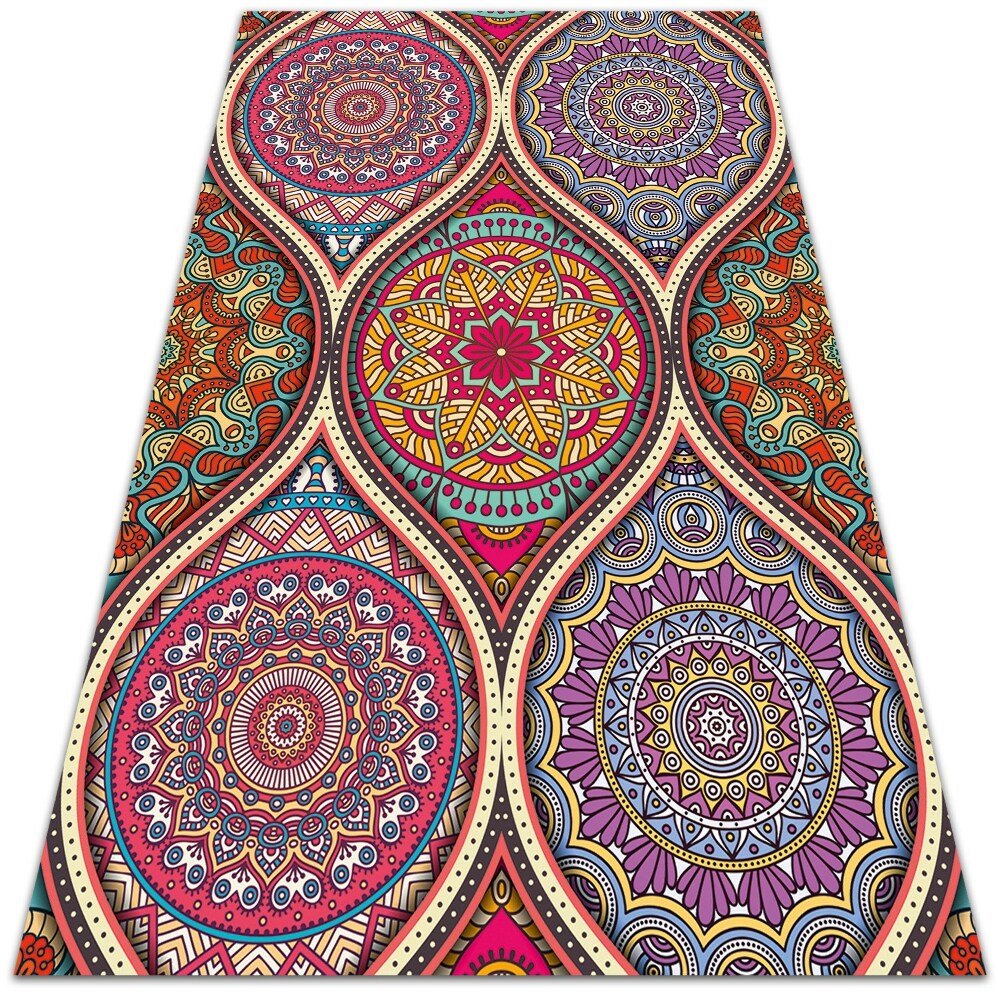 Modny uniwersalny dywan winylowy Kolorowa mandala 140x210 cm