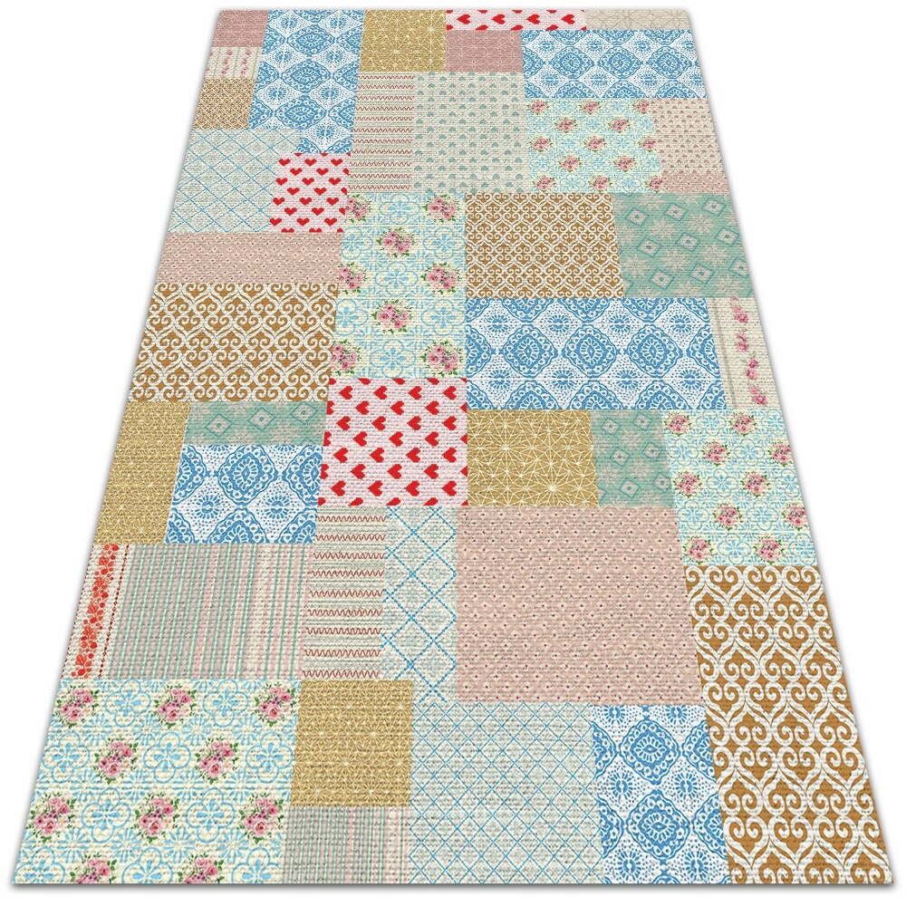 Modny dywan winylowy Patchwork różne kawałki 60x90 cm