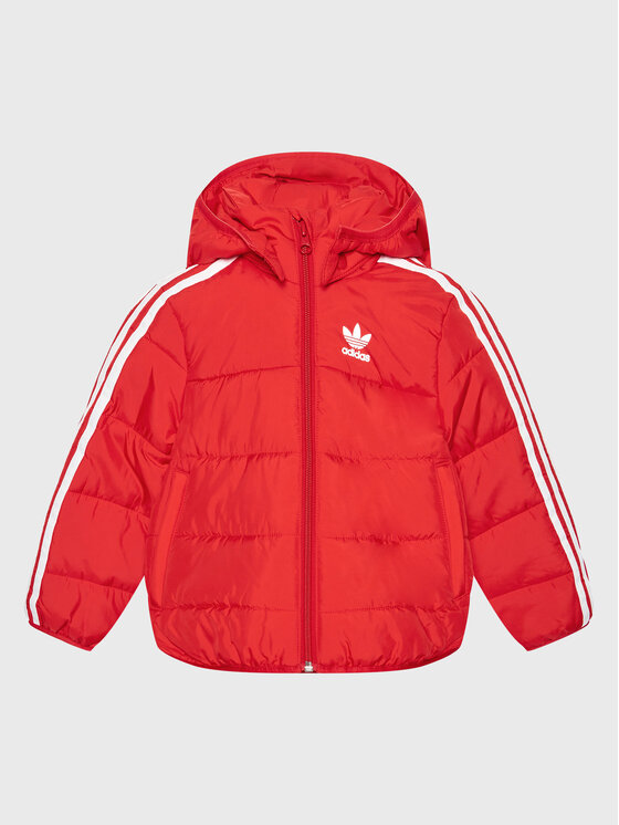 adidas Kurtka puchowa adicolor HK2962 Czerwony Regular Fit