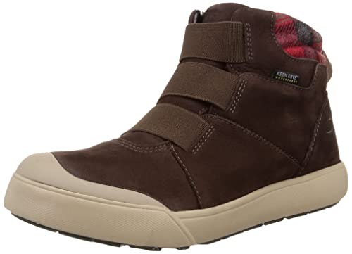 KEEN Damskie Elle Winter Mid wodoodporne botki, ziarna kawy/czerwona krata, 3 UK