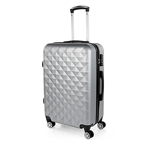 ITACA - Walizki średniomodne. Walizka Medium 4 koła. Średnie walizki z materiału ABS Odporne i lekkie. Walizka podróżna 20kg, 65cm - Kłódka TSA 771760