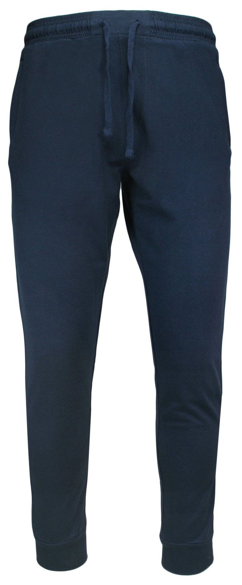 Spodnie Granatowe Dresowe z Kieszonkami na Zamek, Sportowe, Męskie, ze Ściągaczami -PAKO JEANS - Pako Jeans