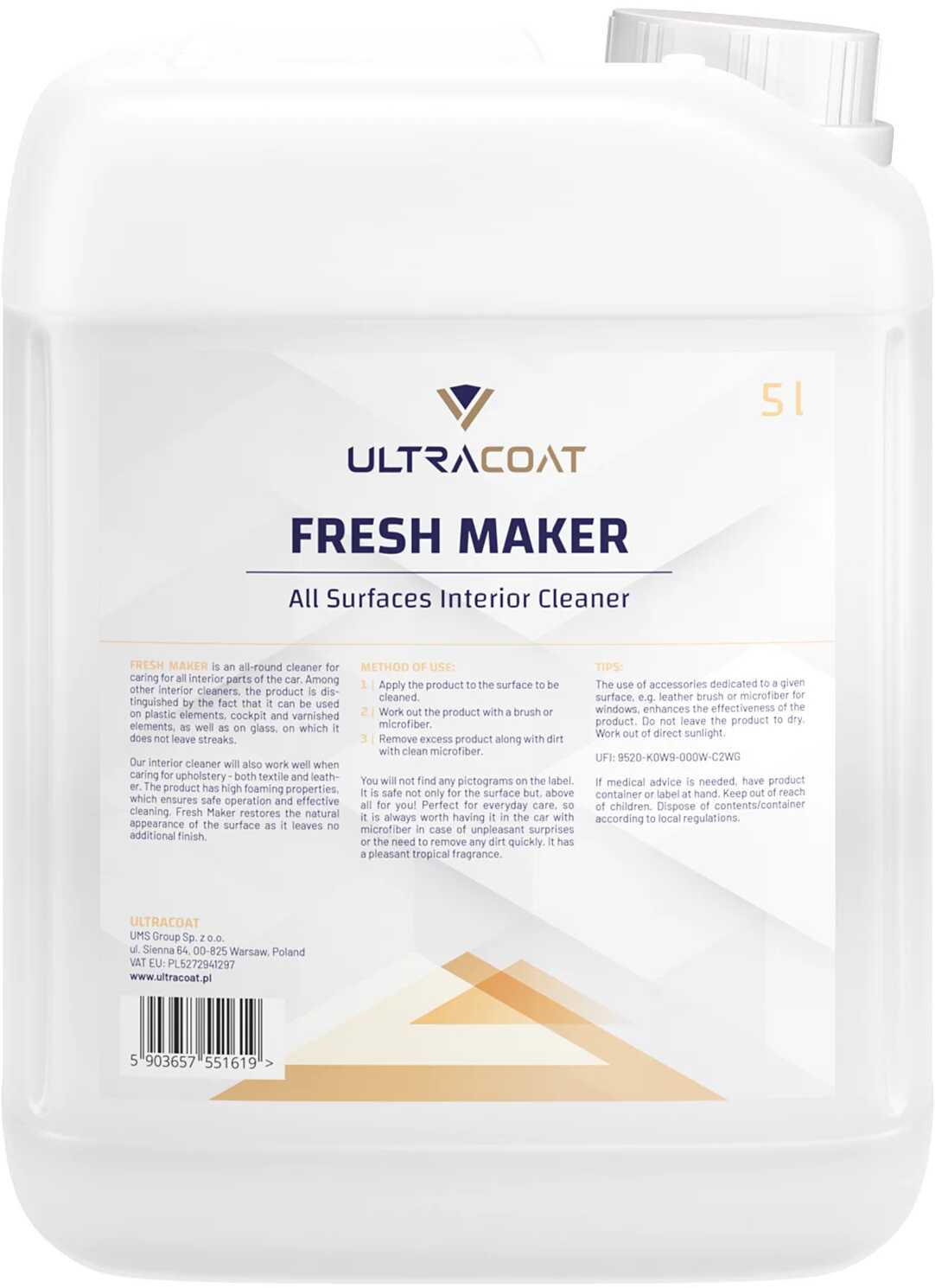 Ultracoat Fresh Maker  produkt do czyszczenia wnętrza 5L