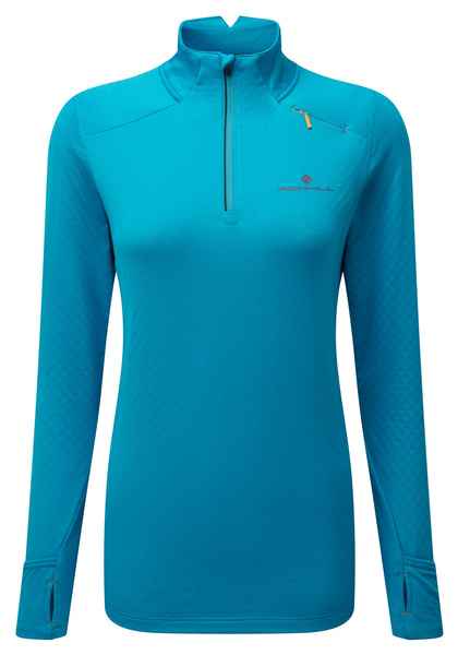 RONHILL Bluza biegowa damska TECH PRISM 1/2 ZIP TEE niebieska