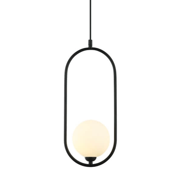 Modernistyczna lampa wisząca Lupus do salonu czarna biała