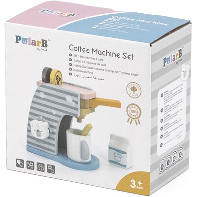 VIGA Toys Drewniany ekspres do kawy z akcesoriami z serii PolarB 44018