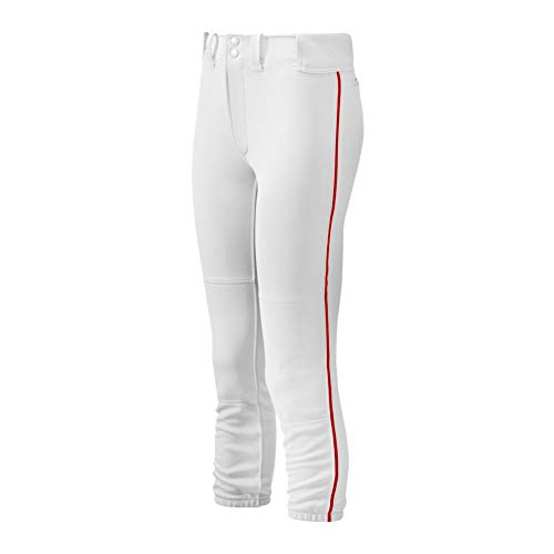 Mizuno Damskie spodnie z paskiem z paskami damskie spodnie z paskami z paskami S biało-czerwone