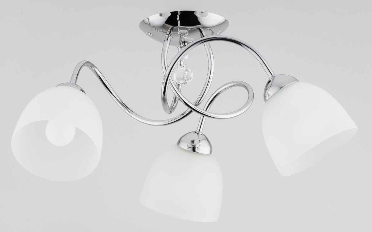 Chromowana lampa sufitowa o finezyjnej formie ALFA 28603 z serii ALISA
