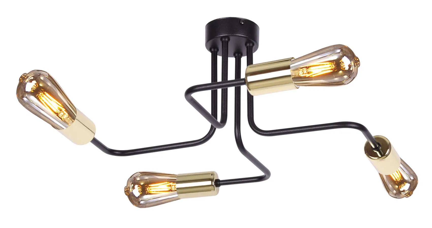 Czarna loftowa lampa sufitowa 2X S828 S3-N91