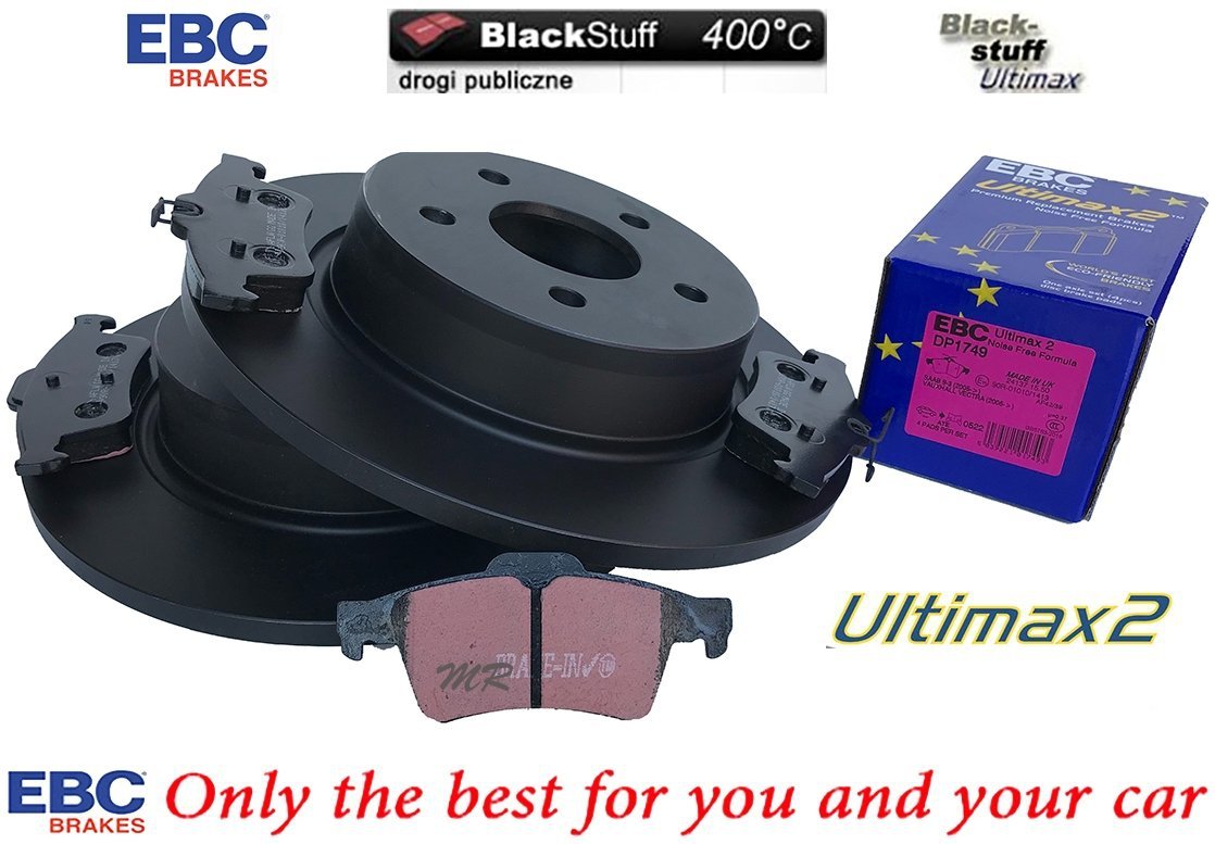 Tylne klocki Ultimax2 + tarcze hamulcowe 280mm EBC seria Premium Ford Kuga 2013-2016