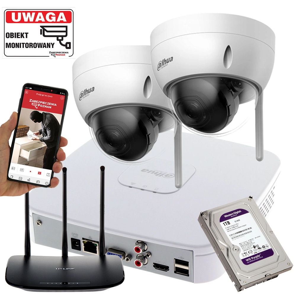 Zdjęcia - Zestaw do monitoringu Dahua Monitoring WiFi 2 kamery IP  IPC-HDBW1430DE-SW-0280B 4MPx Detekcja ru 