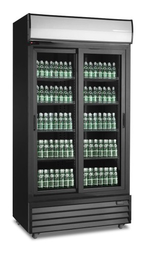 Szafa chłodnicza przeszklona RQ801SL-BLACK 800l drzwi przesuwne czarna (SD801SL) Resto Quality