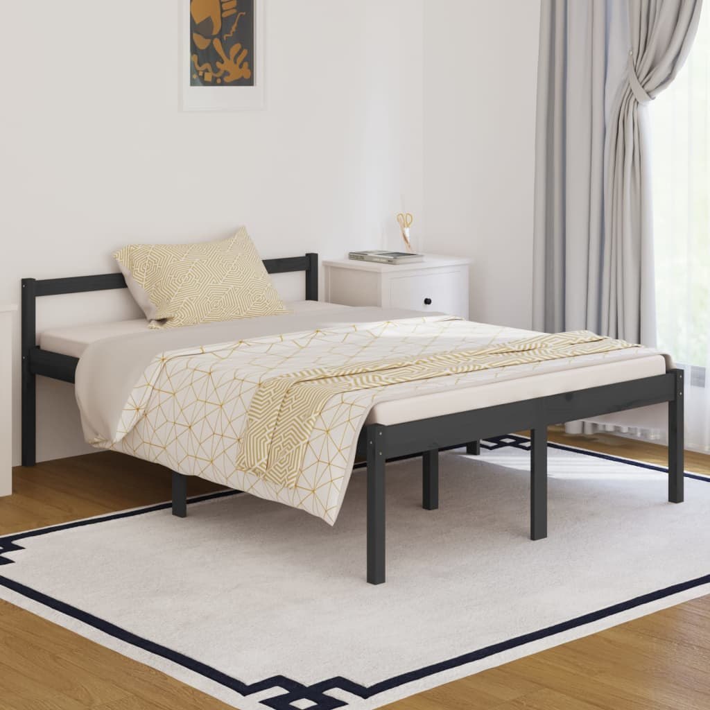 Lumarko Rama łóżka, lite drewno sosnowe, 135x190 cm, 4FT6, podwójna