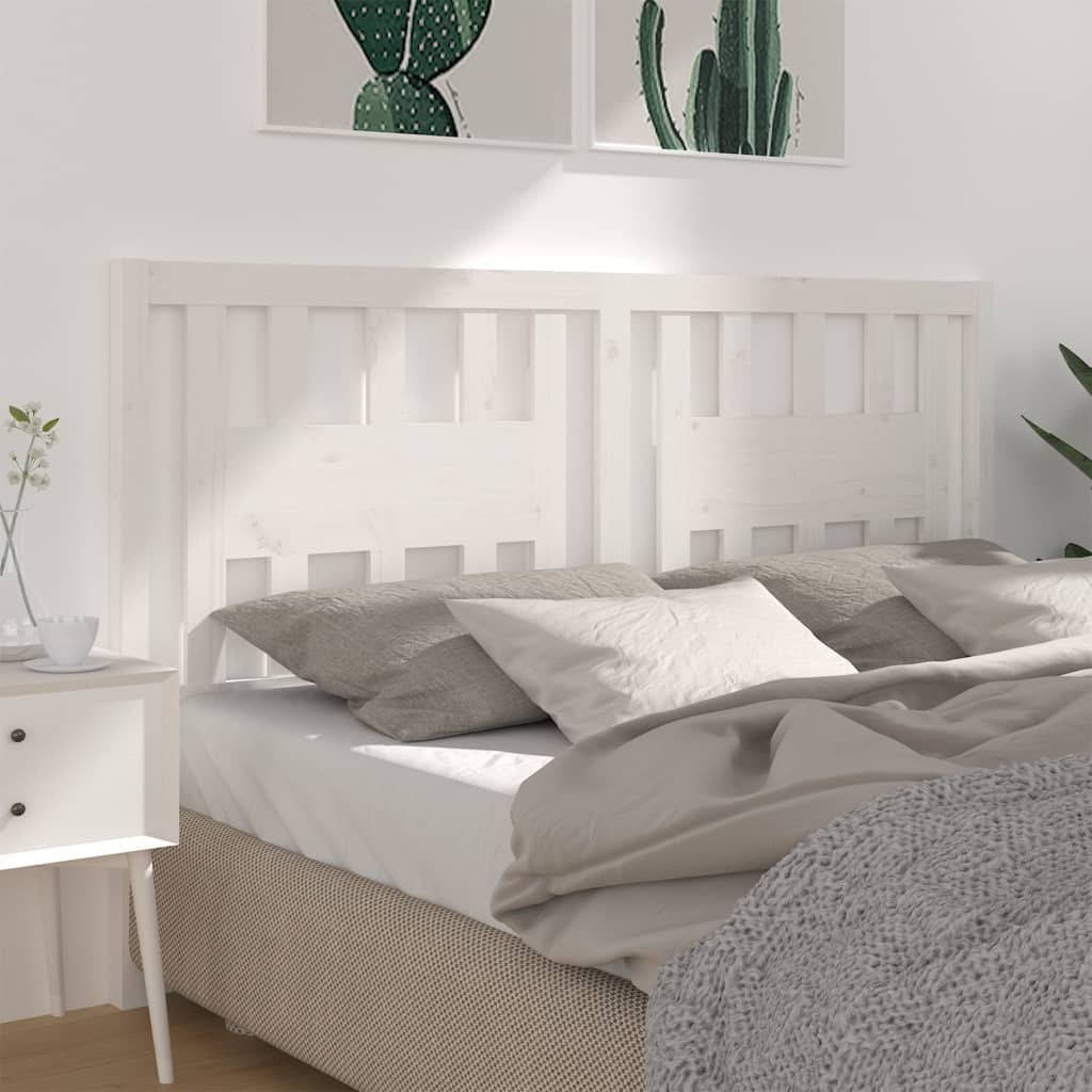 Lumarko Wezgłowie łóżka, białe, 186x4x100 cm, lite drewno sosnowe