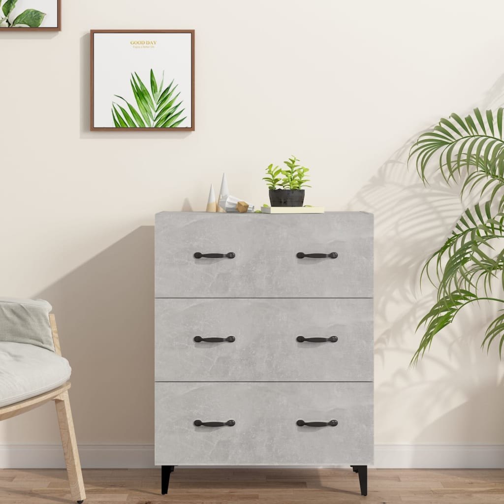 Lumarko Komoda, szarość betonu, 69,5x34x90 cm, materiał drewnopochodny