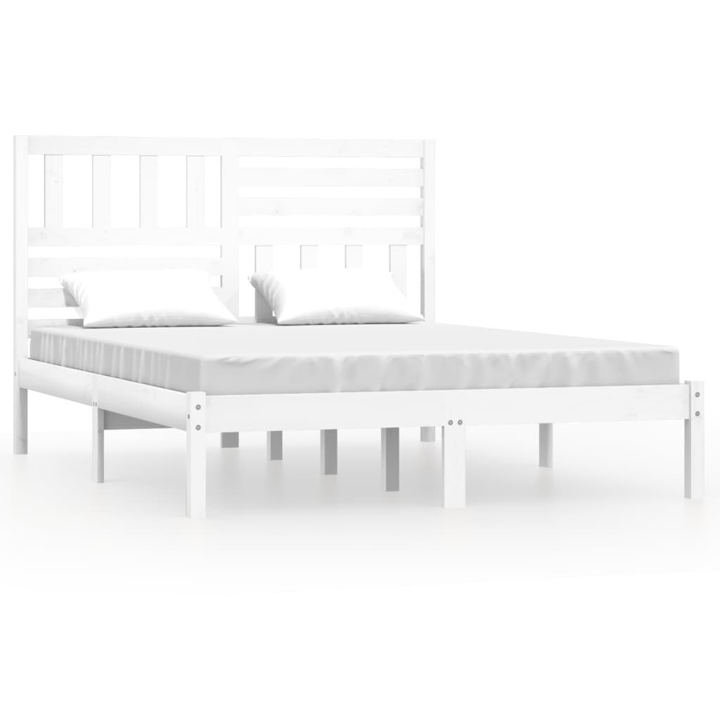 Lumarko Rama łóżka, biała, lite drewno sosnowe, 140x190 cm