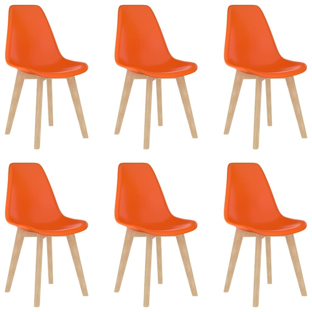 vidaXL Krzesła stołowe, 6 szt., pomarańczowe, plastik