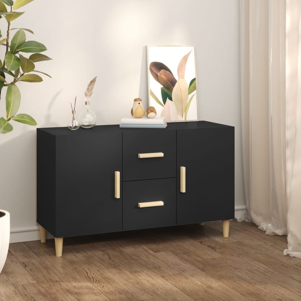 Lumarko Komoda, czarna, 100x36x60 cm, materiał drewnopochodny