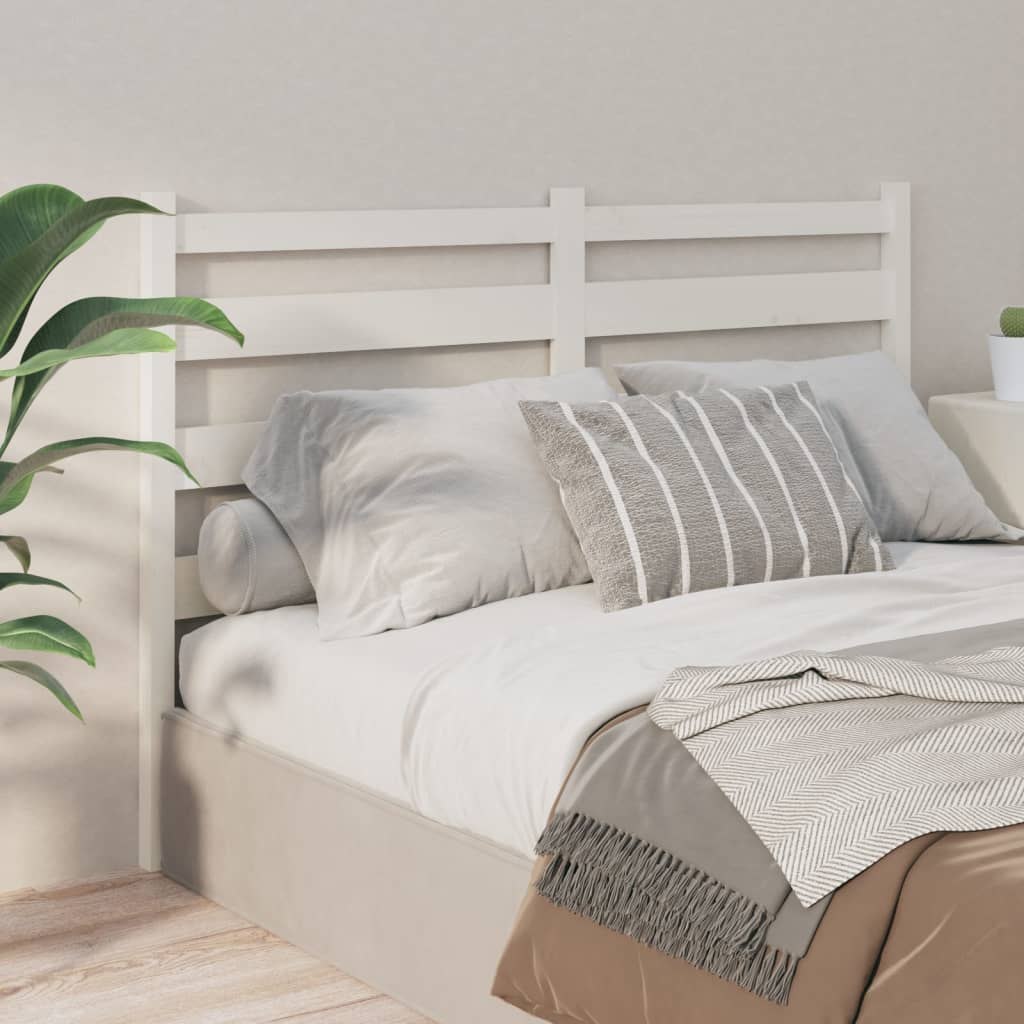Lumarko Wezgłowie łóżka, białe, 166x4x100 cm, lite drewno sosnowe