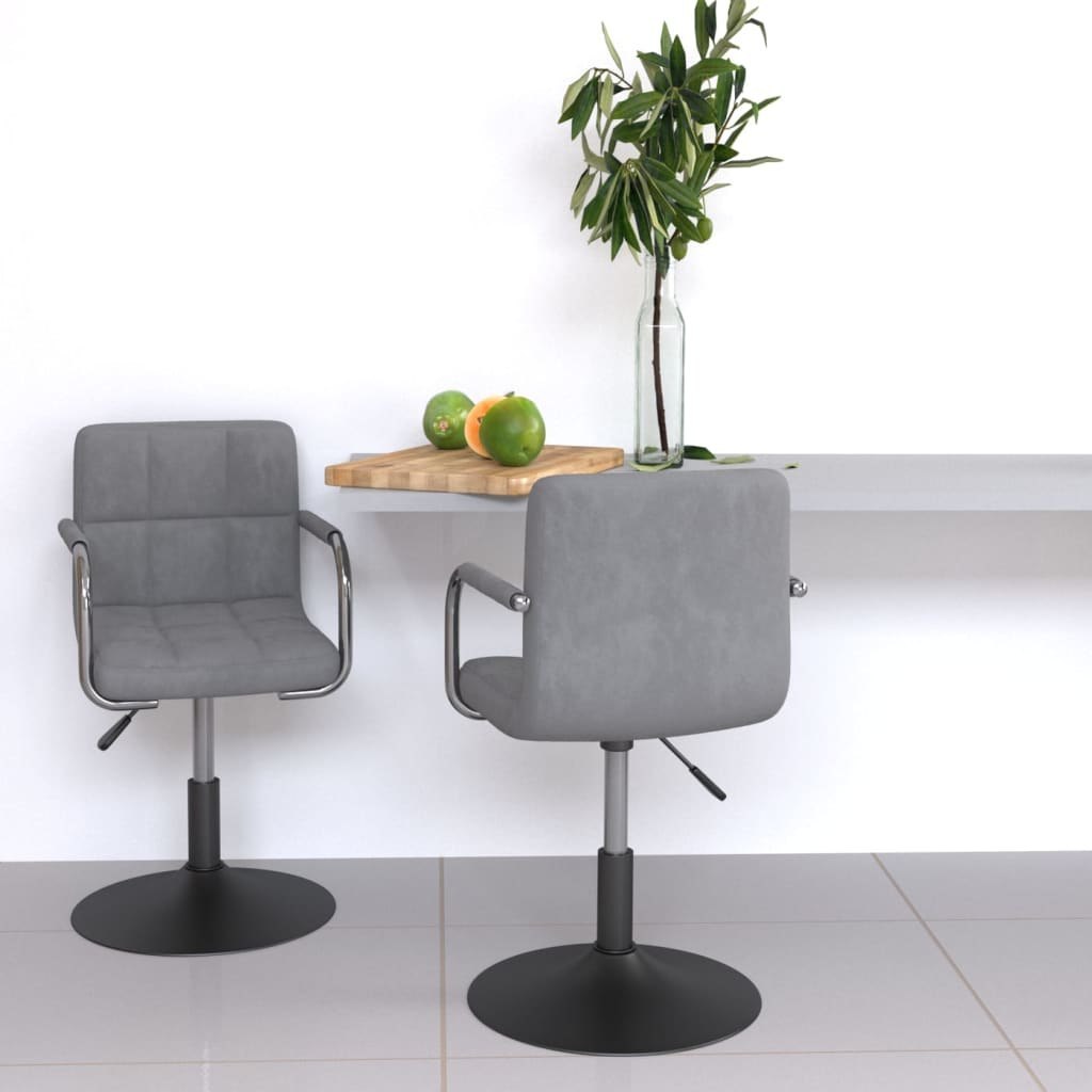 Lumarko Obrotowe krzesła stołowe, 2 szt., jasnoszare, aksamitne 
