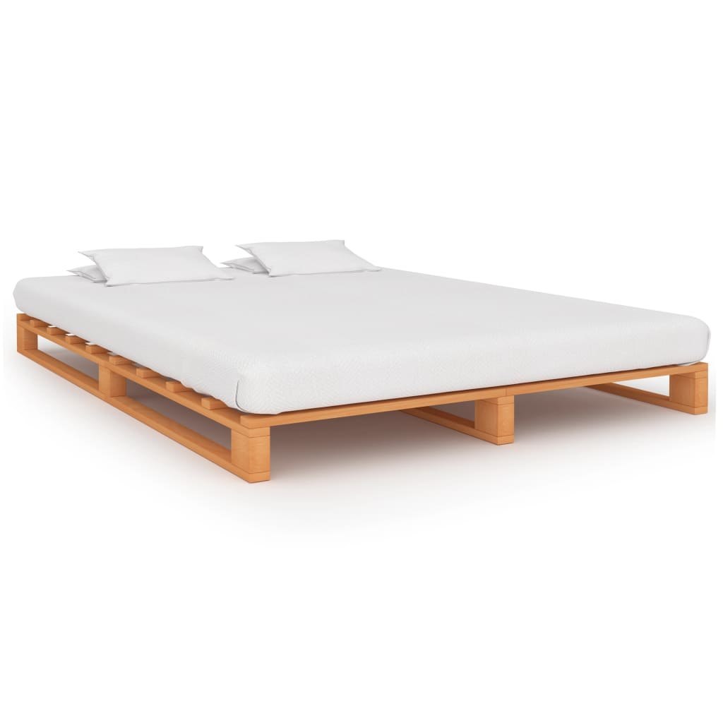 Lumarko Rama łóżka z palet, brązowa, lite drewno sosnowe, 200 x 200 cm