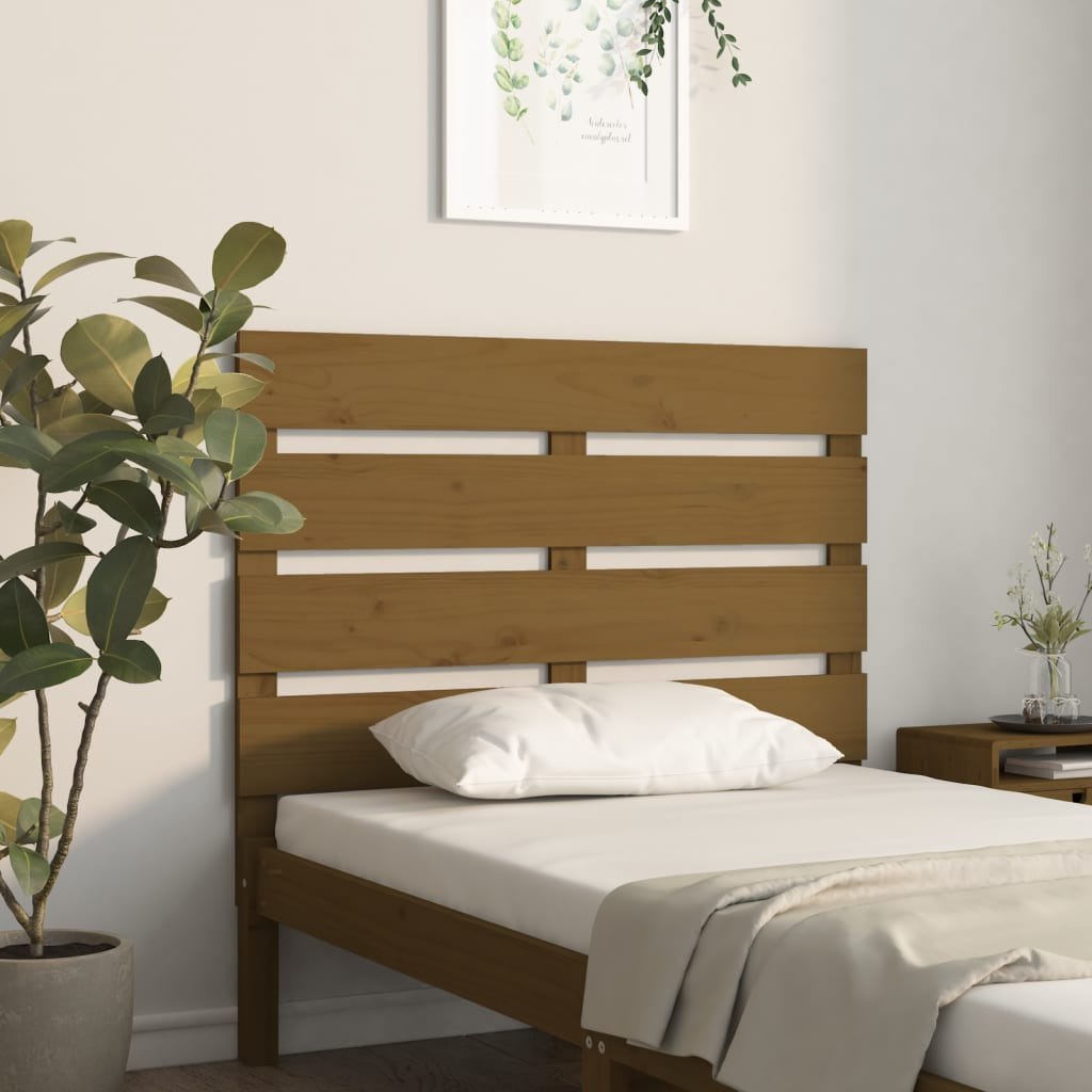 Lumarko Wezgłowie łóżka, miodowy brąz, 75x3x80 cm, lite drewno sosnowe