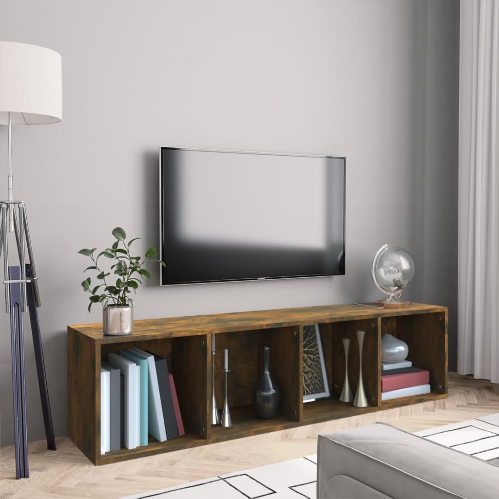 Lumarko Szafka na książki pod TV, przydymiony dąb, 143x30x36 cm