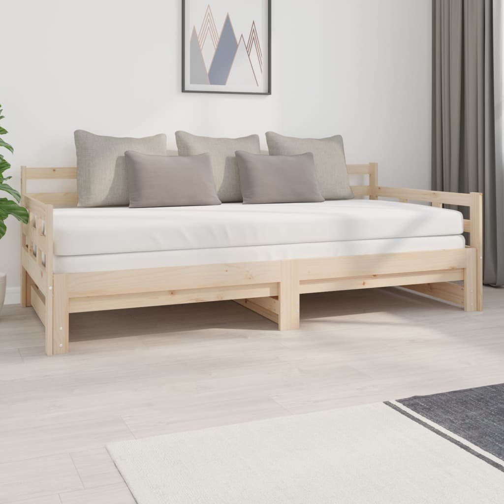 Lumarko Łóżko rozsuwane, lite drewno sosnowe, 2x(90x200) cm