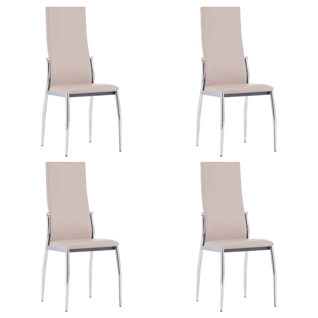 vidaXL Krzesła jadalniane, 4 szt., cappuccino, sztuczna skóra