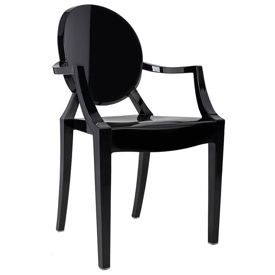 King Home Krzesło 52,5x55,5x92,5cm Louis czarne 124.APC.CZARNY