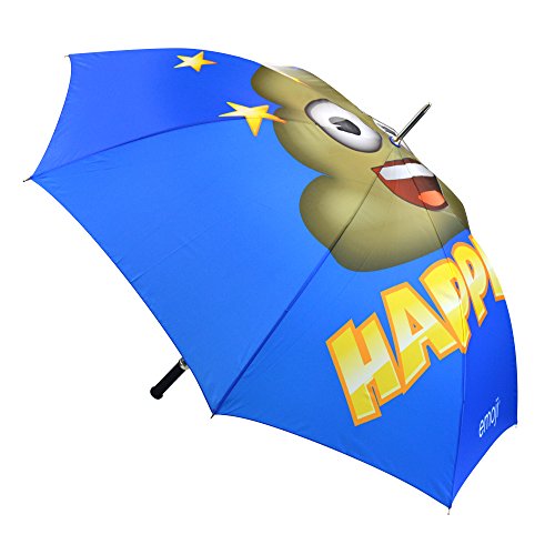 Emoji - Auto OffPoop Face Single Canopy Umbrella – niebieski, 152,4 cm