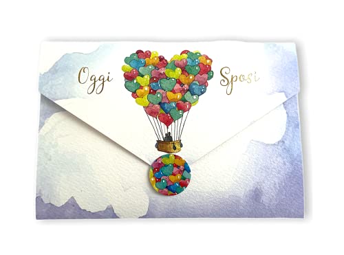 LINA KREATYWNE OFICJE GRAFICZNE 96-256 Bilet z życzeniami na prezent ślubny Ślubny w zestawie - z etykietą Zamknij kopertę, 11 x 16 cm