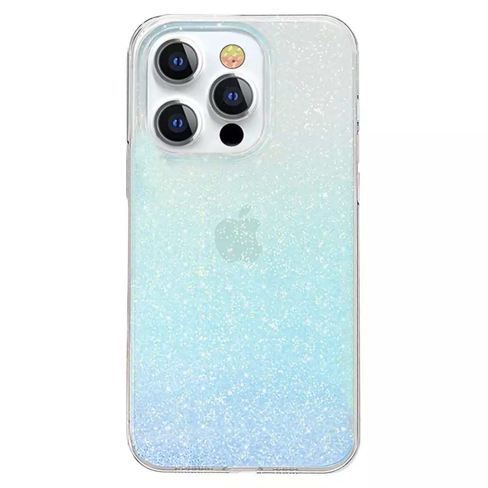 Kingxbar Streamer Series luksusowe eleganckie etui na iPhone 13 Pro niebieski (Glitter)