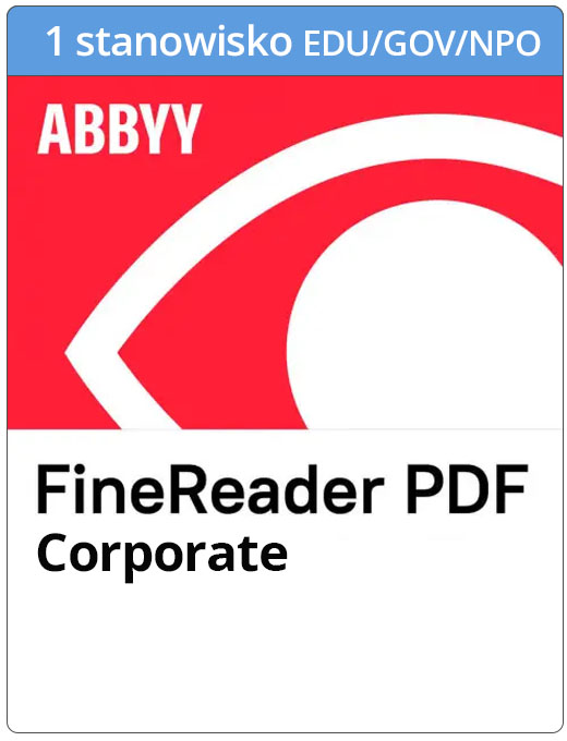 Abbyy FineReader PDF 16 Corporate EDU/GOV/NPO (1 stanowisko, 12 miesięcy)
