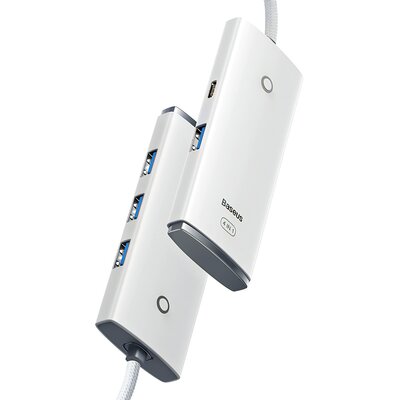 Baseus Lite Series przejściówka HUB USB Typ C - 4x USB 3.0 2m biały (WKQX030502)