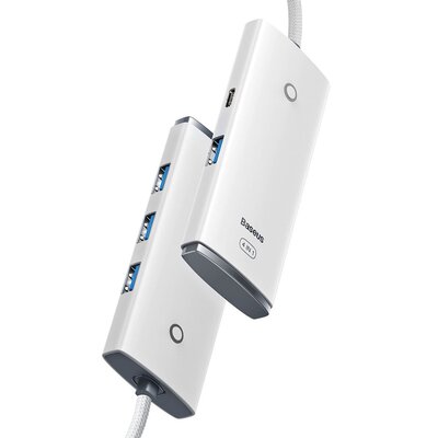 Baseus Lite Series przejściówka HUB USB - 4x USB 3.0 2m biały (WKQX030202)