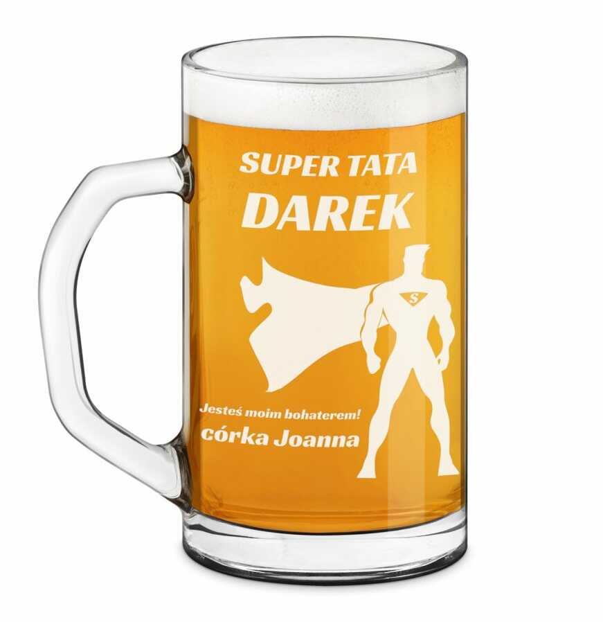 Kufel na piwo prosty z grawerem dla taty