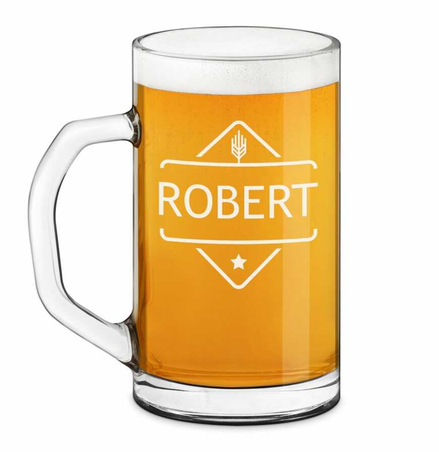 Kufel na piwo prosty z grawerem dla piwosza na imieniny