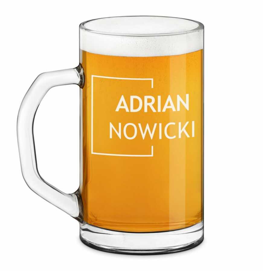 Kufel na piwo prosty z grawerem dla piwosza