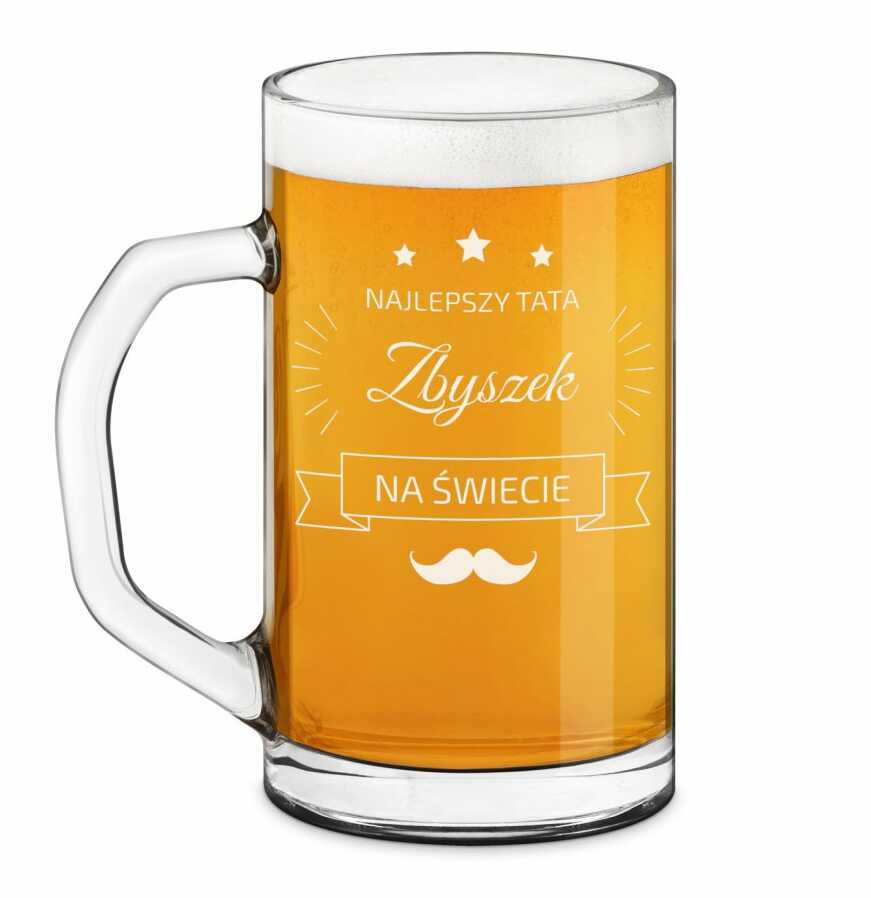 Kufel na piwo prosty z grawerem dla taty