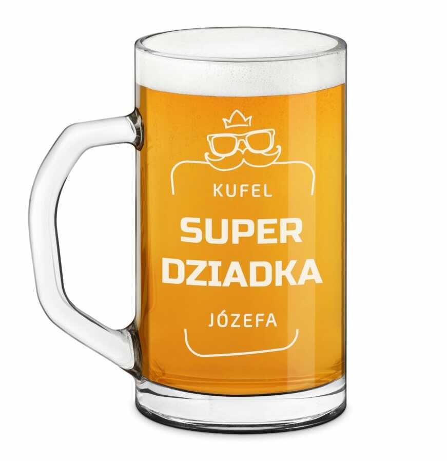 Kufel na piwo prosty z grawerem dla dziadka