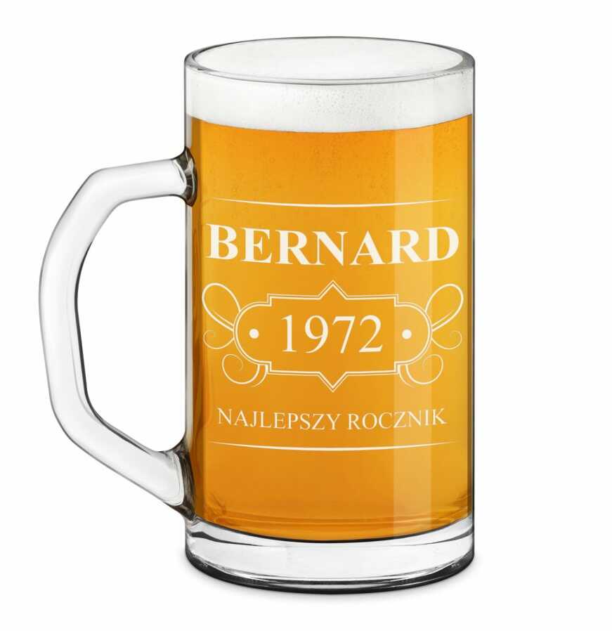 Kufel na piwo prosty z grawerem dla gentlemana na urodziny