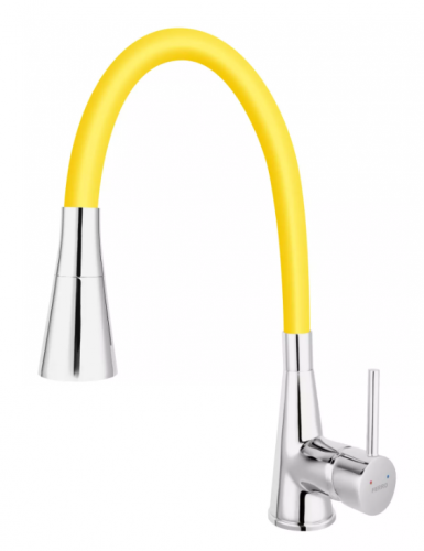 FERRO ZUMBA II Bateria zlewozmywakowa, elastyczna wylewka 2-funkcyjna, cytrynowa BZA42C