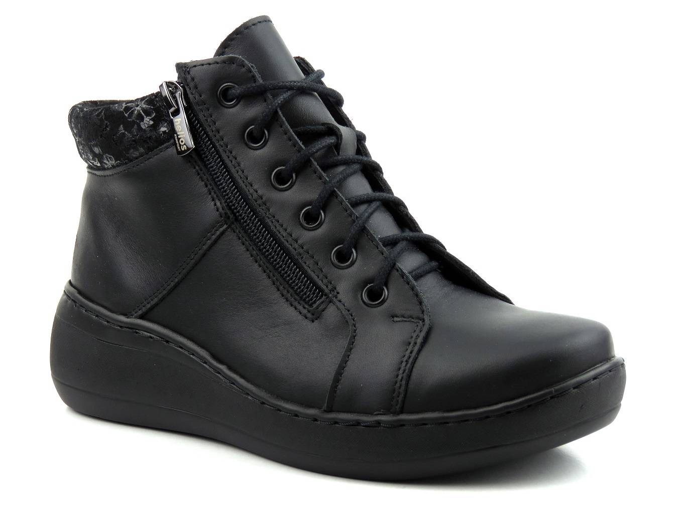 Wygodne botki damskie sportowe - HELIOS Komfort 522S, czarne - Helios Komfort