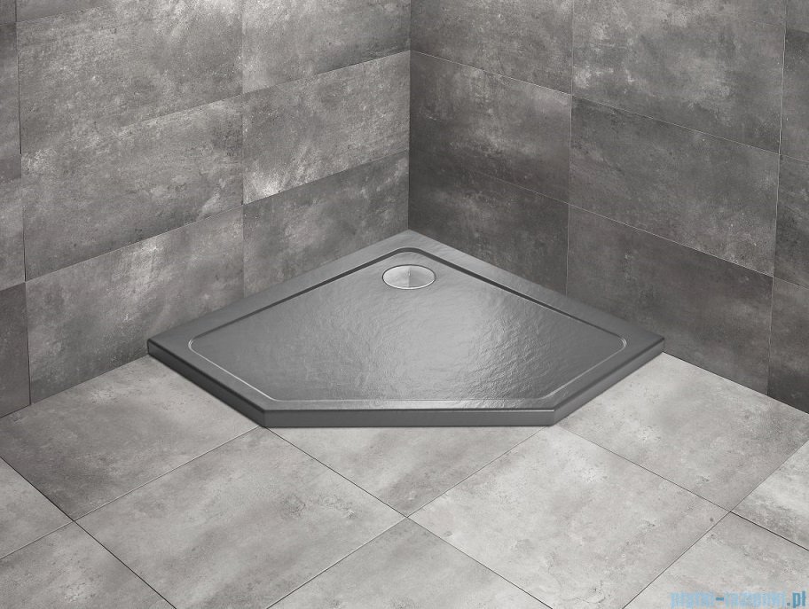 Radaway Doros Pt Stone brodzik pięciokątny 80x80x5cm antracyt SDRPT8080-01-64S