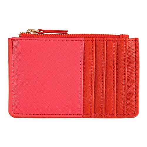 DRAEGER Paris 1886 Etui na karty z zamkiem błyskawicznym-czerwone i różowe, unisex-dorośli, 12,5 x 8 cm, Karmazyn